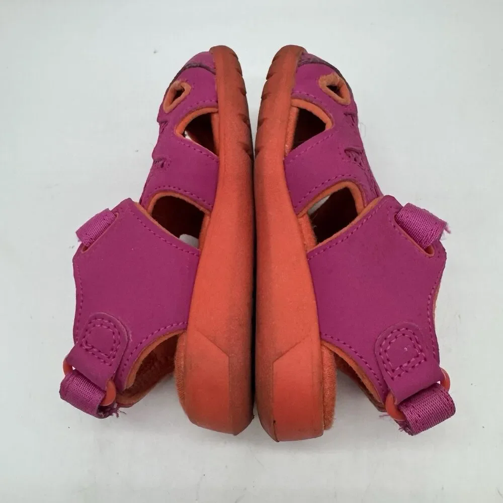 Clarks Cloudsteppers Kids Ezera Sea T Girl 5M Pink Rose Closed Toe Sport Sandal